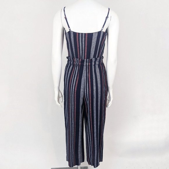 Splendid Linen Striped Jumpsuit NEW NWT S Blue - Picture 4 of 11